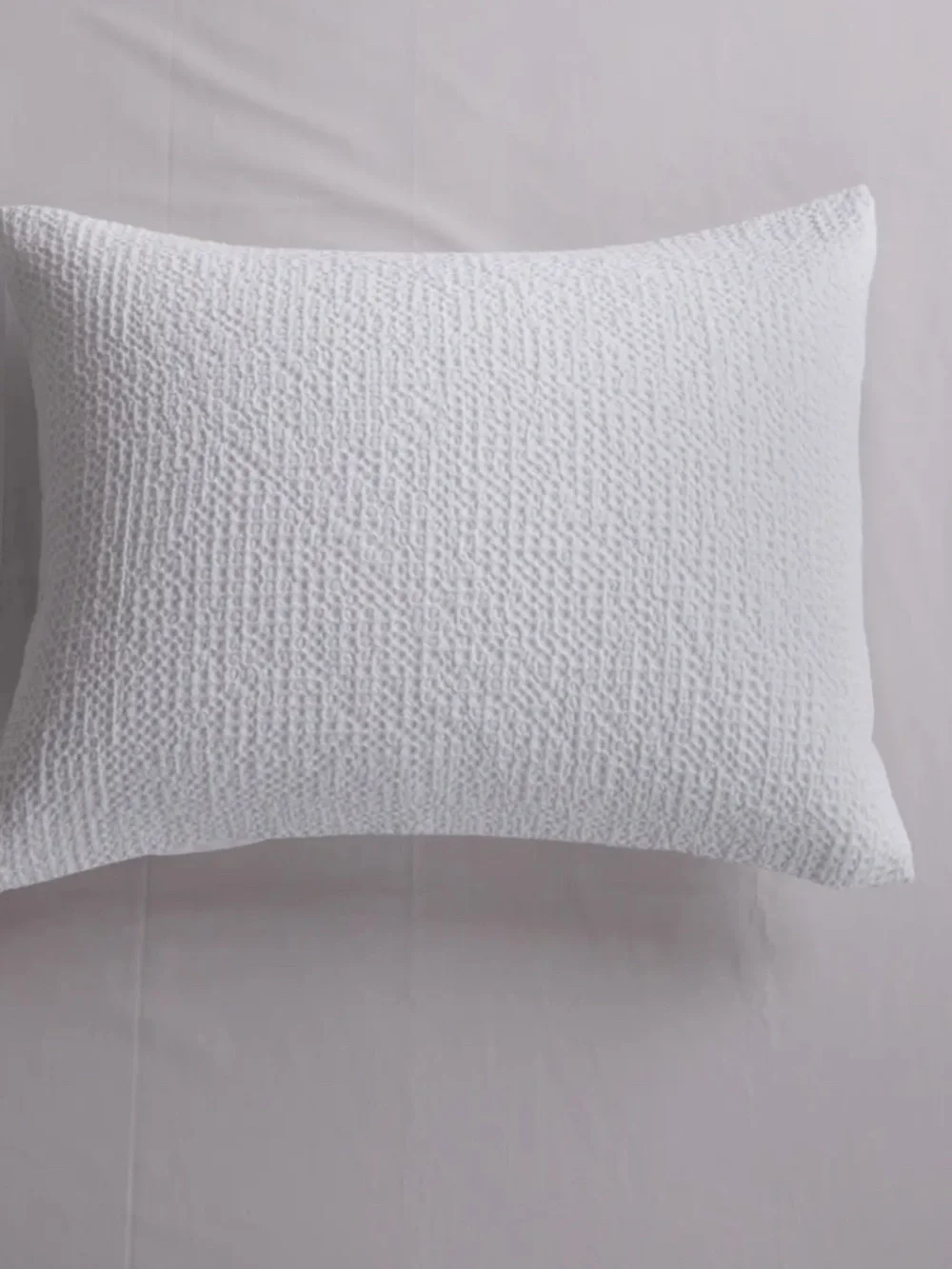 New Organic Luxe Honeycomb Sham Set white queen standard